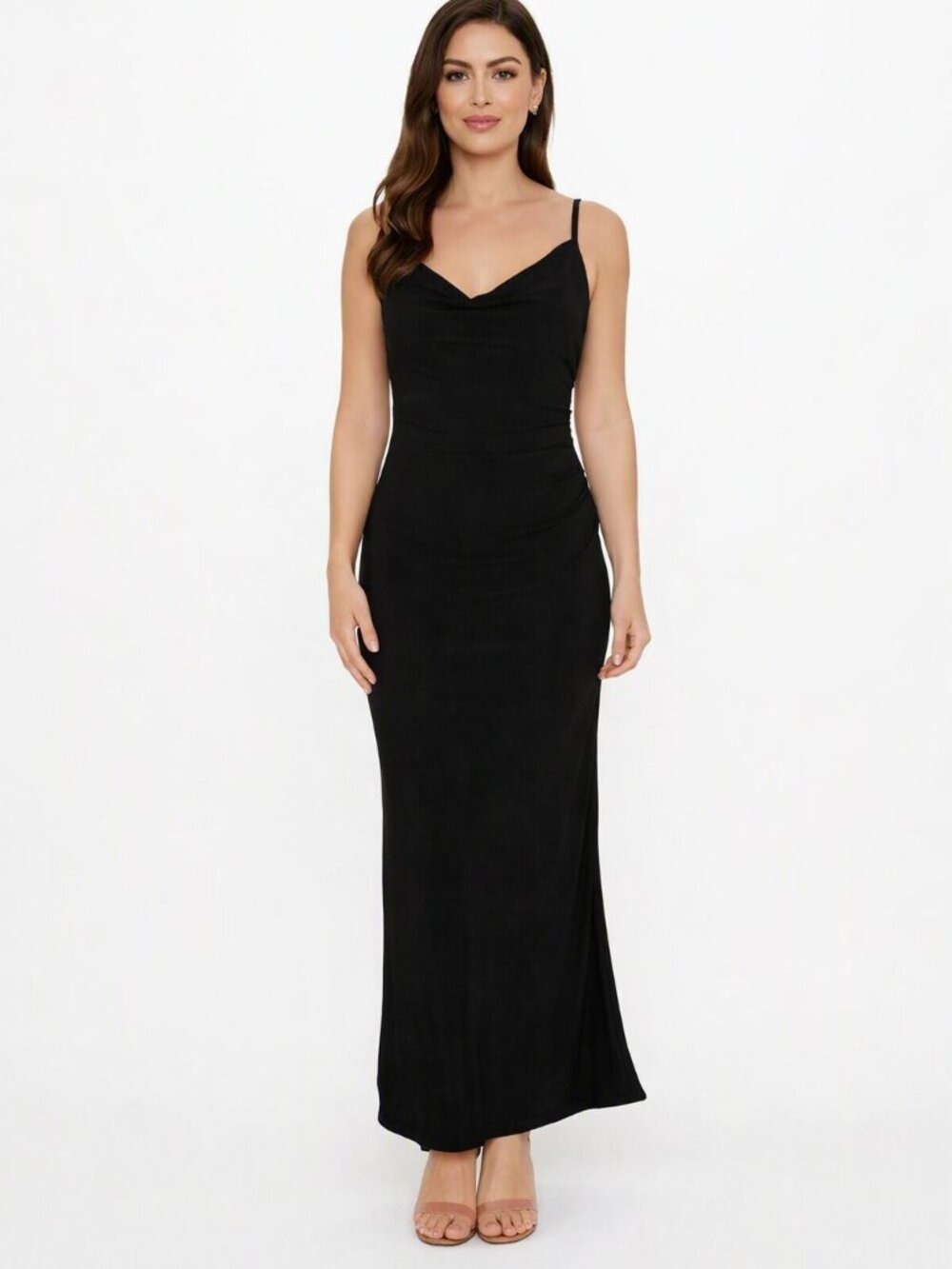 Laundry by Shelli Segal Black Maxi Dress Sz 8 | Cowl Neck | Adjustable StrapsNWT